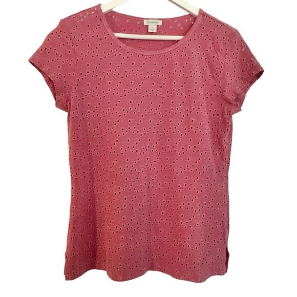 Sundance pink eyelet tshirt size small - Picture 1 of 8